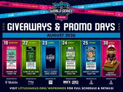 Daily giveaways, concession specials released by Little League for this year's Series